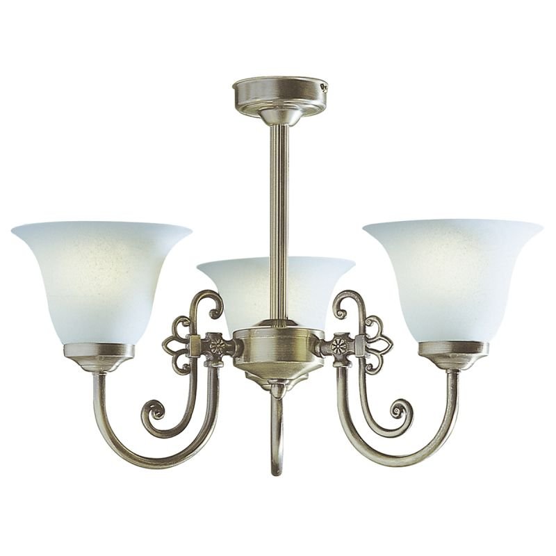 Ceiling Lights - Woodstock - Glass with Antique Brass 3 Light Centre Fitting Dar-WOO0385 - Woodstock - Glass with Antique Brass 3 Light Centre Fitting