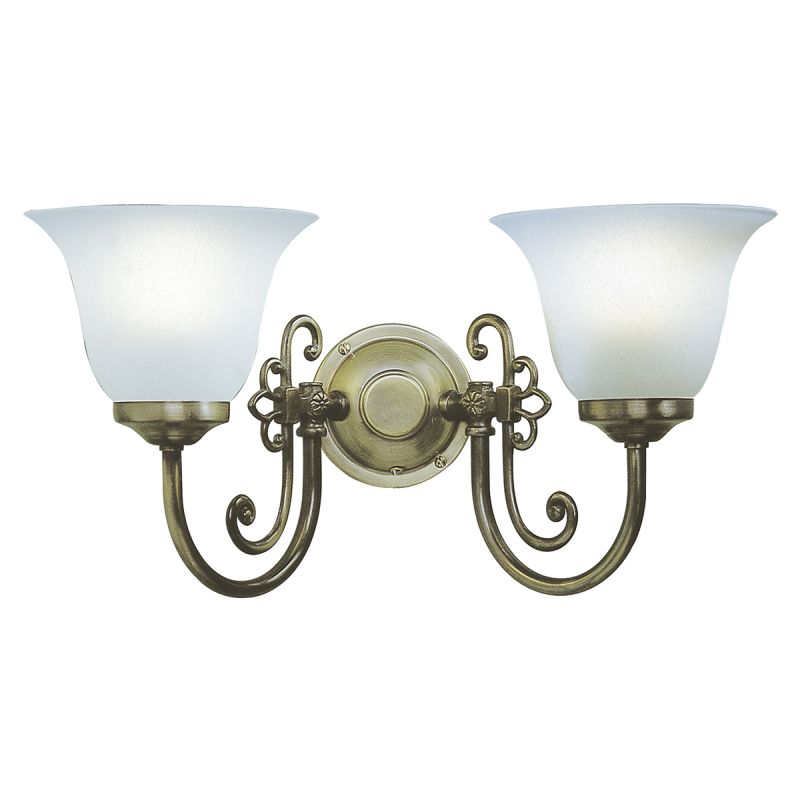 Wall Lights - Woodstock - Glass with Antique Brass Double Wall Lamp Dar-WOO0985 - Woodstock - Glass with Antique Brass Double Wall Lamp