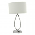 Wyatt - Chrome Touch Table Lamp with Ivory Linen Shade Wyatt - Chrome Touch Table Lamp with Ivory Linen Shade