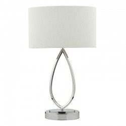 Wyatt - Chrome Touch Table Lamp with Ivory Linen Shade Wyatt - Chrome Touch Table Lamp with Ivory Linen Shade