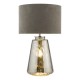 Dar-WYC4210 - Wycliffe - Smoked Glass Table Lamp with Grey Velvet Shade