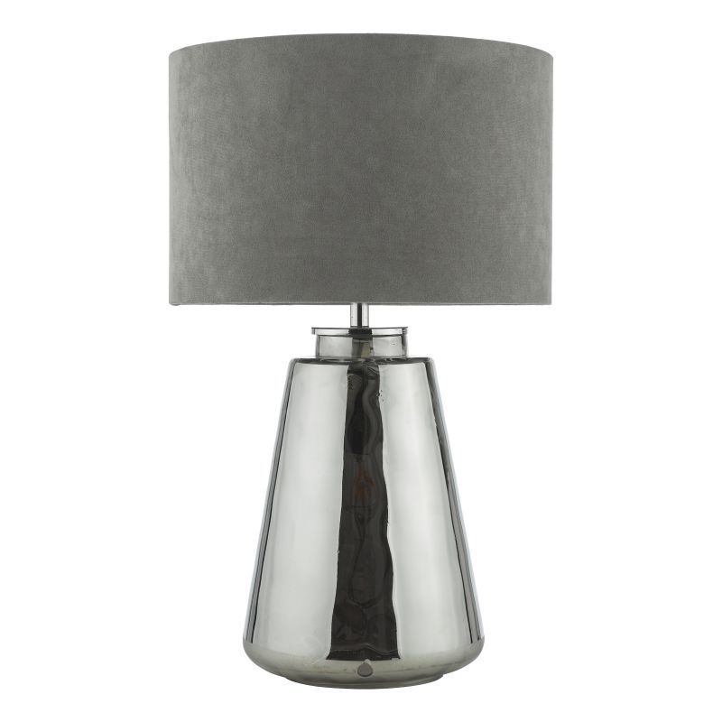 Dar-WYC4210 - Wycliffe - Smoked Glass Table Lamp with Grey Velvet Shade