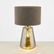 Dar-WYC4210 - Wycliffe - Smoked Glass Table Lamp with Grey Velvet Shade