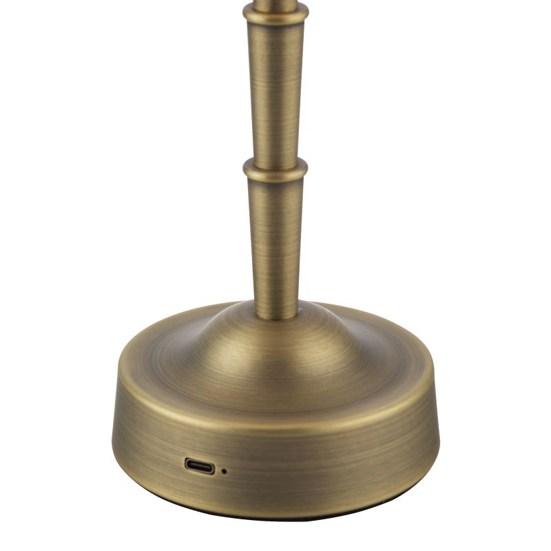 Dar-WYM4075 - Wyman - Base Only - Rechargeable Matt Antique Brass Bamboo Table Lamp