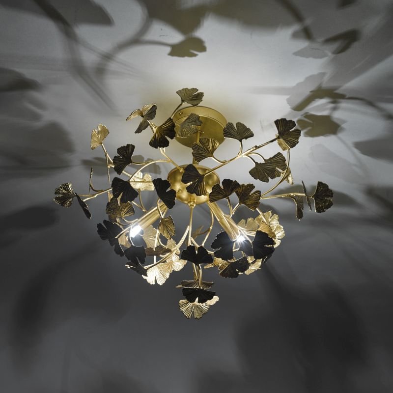 Dar-YAD0435 - Yadira - Gold Leaves 4 Light Ceiling Lamp