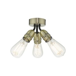Yao - Antique Brass 3 Light Flush Yao - Antique Brass 3 Light Flush