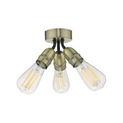 Yao - Antique Brass 3 Light Flush Yao - Antique Brass 3 Light Flush
