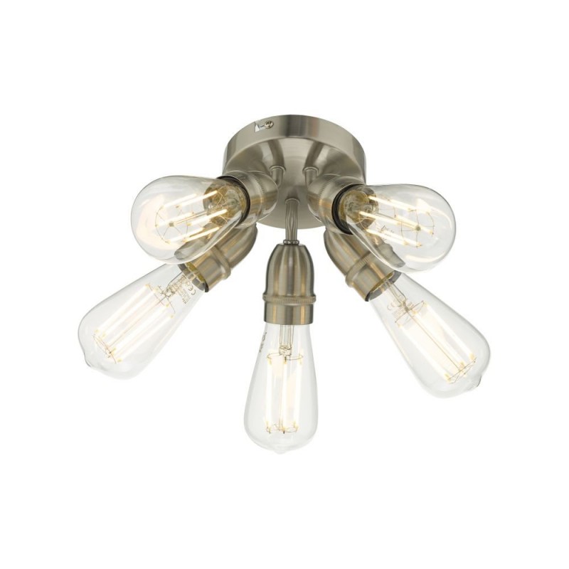 Ceiling Lights - Yao - Satin Nickel 5 Light Flush Wisebuys-YAO0538 - Yao - Satin Nickel 5 Light Flush