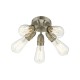 Ceiling Lights - Yao - Satin Nickel 5 Light Flush Wisebuys-YAO0538 - Yao - Satin Nickel 5 Light Flush