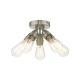 Ceiling Lights - Yao - Satin Nickel 5 Light Flush Wisebuys-YAO0538 - Yao - Satin Nickel 5 Light Flush