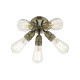 Ceiling Lights - Yao - Antique Brass 5 Light Flush Wisebuys-YAO0575 - Yao - Antique Brass 5 Light Flush