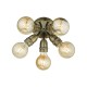 Ceiling Lights - Yao - Antique Brass 5 Light Flush Wisebuys-YAO0575 - Yao - Antique Brass 5 Light Flush
