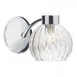 Yasmin - Ribbed glass with Polished Chrome Single Wall Lamp