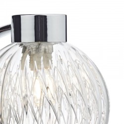 Yasmin - Ribbed glass with Polished Chrome Single Wall Lamp