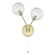 Dar-YIS0935 - Yiska - Ribbed Globe Glass & Gold Twin Wall Lamp
