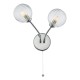 Dar-YIS0950 - Yiska - Ribbed Globe Glass & Chrome Twin Wall Lamp