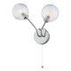 Wall Lights - Yiska - Ribbed Globe Glass & Chrome Twin Wall Lamp Dar-YIS0950 - Yiska - Ribbed Globe Glass & Chrome Twin Wall Lamp