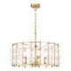Dar-YUR0435 - Yuridia - Satin Gold 4 Light Centre Fitting with Ribbed Glass Globes