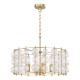Dar-YUR0435 - Yuridia - Satin Gold 4 Light Centre Fitting with Ribbed Glass Globes