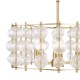Dar-YUR0435 - Yuridia - Satin Gold 4 Light Centre Fitting with Ribbed Glass Globes