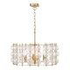 Dar-YUR0435 - Yuridia - Satin Gold 4 Light Centre Fitting with Ribbed Glass Globes