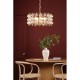 Dar-YUR0435 - Yuridia - Satin Gold 4 Light Centre Fitting with Ribbed Glass Globes