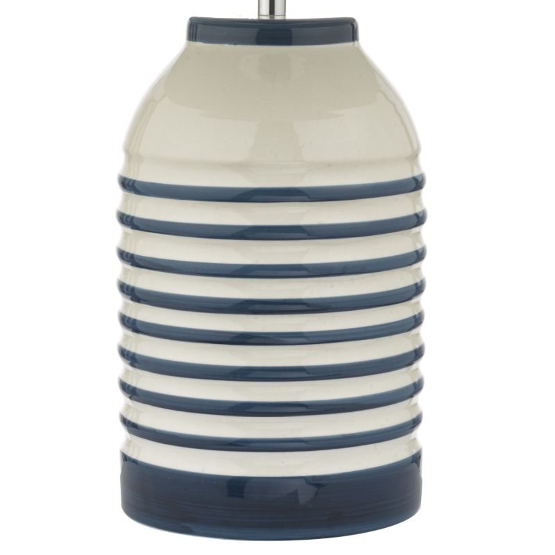 Dar-ZAB4223 - Zabe - Ivory Shade with White and Blue Ceramic Table Lamp
