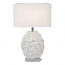 Zachary - Decorative White Oval Table Lamp