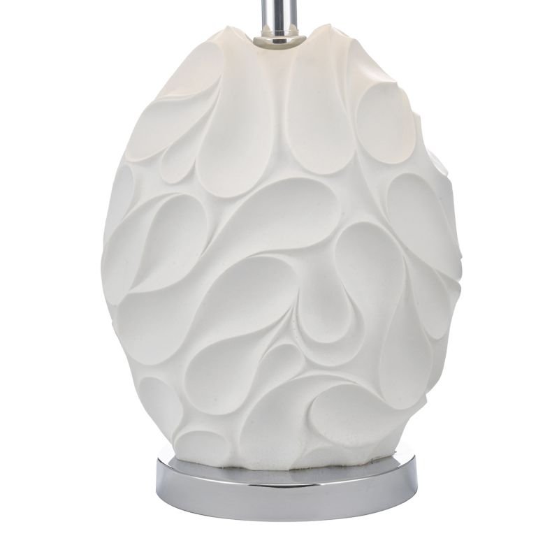 Dar-ZAC412 - Zachary - Decorative White Oval Table Lamp