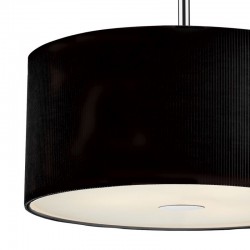 Zaragoza - Chrome 3 Light Pendant with Black Plead Shade & Diffuser - ∅ 40 Zaragoza - Chrome 3 Light Pendant with Black Plead Shade & Diffuser - ∅ 40