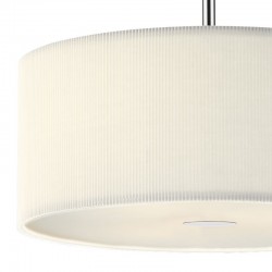 Zaragoza - Chrome 3 Light Pendant with Cream Plead Shade & Diffuser - ∅ 60 Zaragoza - Chrome 3 Light Pendant with Cream Plead Shade & Diffuser - ∅ 60