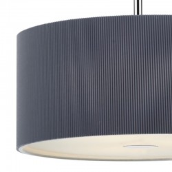 Zaragoza - Chrome 3 Light Pendant with Grey Plead Shade & Diffuser - ∅ 60 Zaragoza - Chrome 3 Light Pendant with Grey Plead Shade & Diffuser - ∅ 60