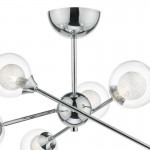 Zeke - Chrome 6 Light Centre Fitting with Double Glasses Zeke - Chrome 6 Light Centre Fitting with Double Glasses