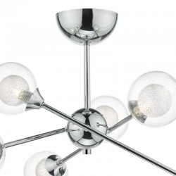Zeke - Chrome 6 Light Centre Fitting with Double Glasses Zeke - Chrome 6 Light Centre Fitting with Double Glasses