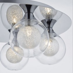 Zeke - Chrome 5 Light Ceiling Lamp with Double Glasses Zeke - Chrome 5 Light Ceiling Lamp with Double Glasses