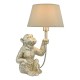 Dar-ZIR4232 - Zira - Grey Shade & Silver Monkey Table Lamp