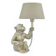 Table & Floor Lamp - Zira - Grey Shade & Silver Monkey Table Lamp Dar-ZIR4232 - Zira - Grey Shade & Silver Monkey Table Lamp