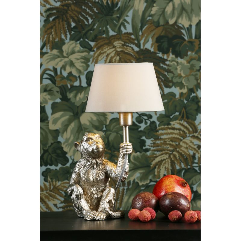 Table & Floor Lamp - Zira - Grey Shade & Silver Monkey Table Lamp Dar-ZIR4232 - Zira - Grey Shade & Silver Monkey Table Lamp