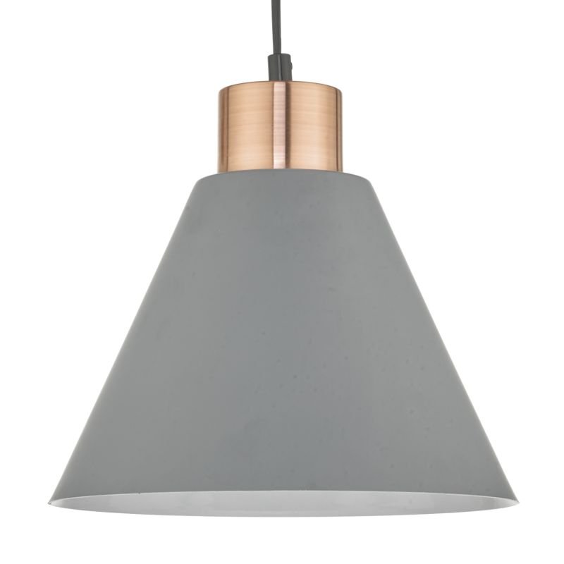 Ceiling Lights - Zocalo - Matt Grey and Brushed Copper Hanging Pendant Dar-ZOC0139 - Zocalo - Matt Grey and Brushed Copper Hanging Pendant