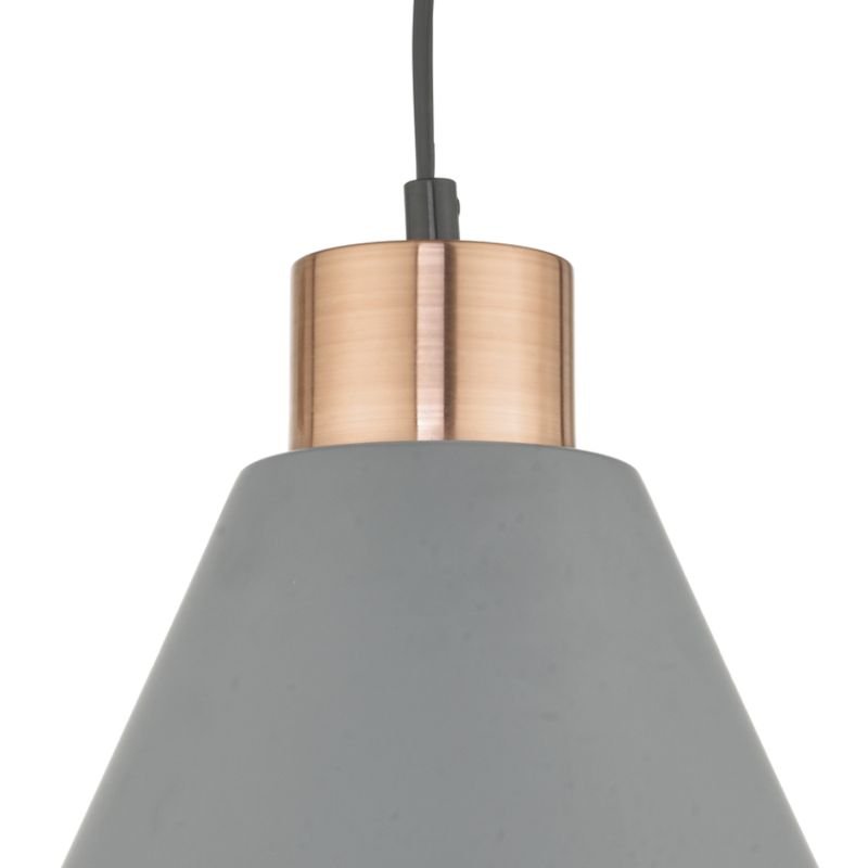 Ceiling Lights - Zocalo - Matt Grey and Brushed Copper Hanging Pendant Dar-ZOC0139 - Zocalo - Matt Grey and Brushed Copper Hanging Pendant