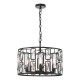 Dar-ZOE0522 - Zoelle - Matt Black 5 Light Pendant with Crystal