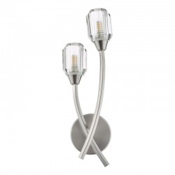 Zonda - Brushed Nickel 2 Light Wall Lamp with Crystal
