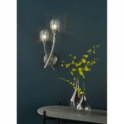 Zonda - Brushed Nickel 2 Light Wall Lamp with Crystal