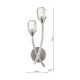 Dar-ZON0938 - Zonda - Brushed Nickel 2 Light Wall Lamp with Crystal