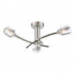 Zonda - Brushed Nickel 3 Light Semi Flush with Crystal Zonda - Brushed Nickel 3 Light Semi Flush with Crystal