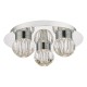 Bathroom Lights - Zondra - Bathroom LED Glass & Polished Chrome 3 Light Flush Dar-ZON5350 - Zondra - Bathroom LED Glass & Polished Chrome 3 Light Flush