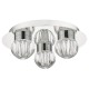 Bathroom Lights - Zondra - Bathroom LED Glass & Polished Chrome 3 Light Flush Dar-ZON5350 - Zondra - Bathroom LED Glass & Polished Chrome 3 Light Flush