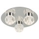 Bathroom Lights - Zondra - Bathroom LED Glass & Polished Chrome 3 Light Flush Dar-ZON5350 - Zondra - Bathroom LED Glass & Polished Chrome 3 Light Flush