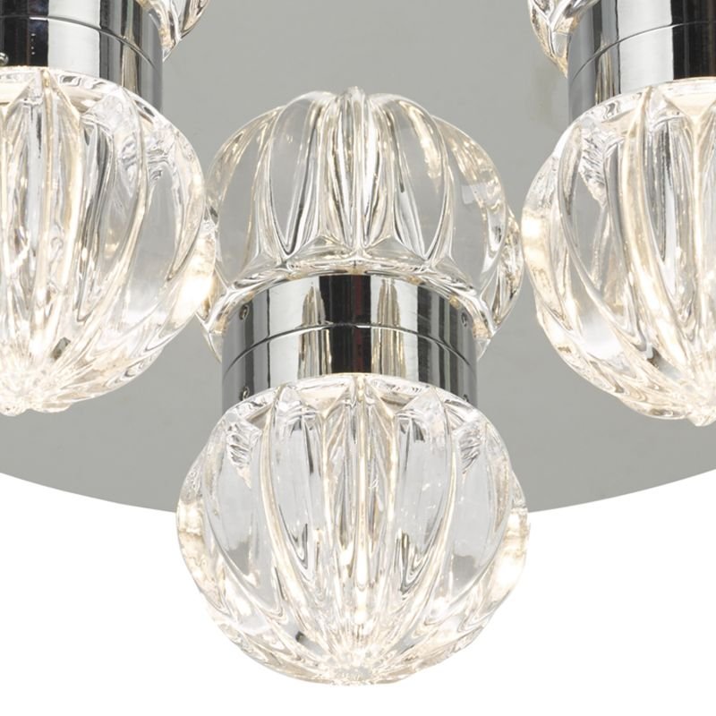 Bathroom Lights - Zondra - Bathroom LED Glass & Polished Chrome 3 Light Flush Dar-ZON5350 - Zondra - Bathroom LED Glass & Polished Chrome 3 Light Flush