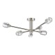 Dar-ZON6438 - Zonda - Brushed Nickel 6 Light Semi Flush with Crystal